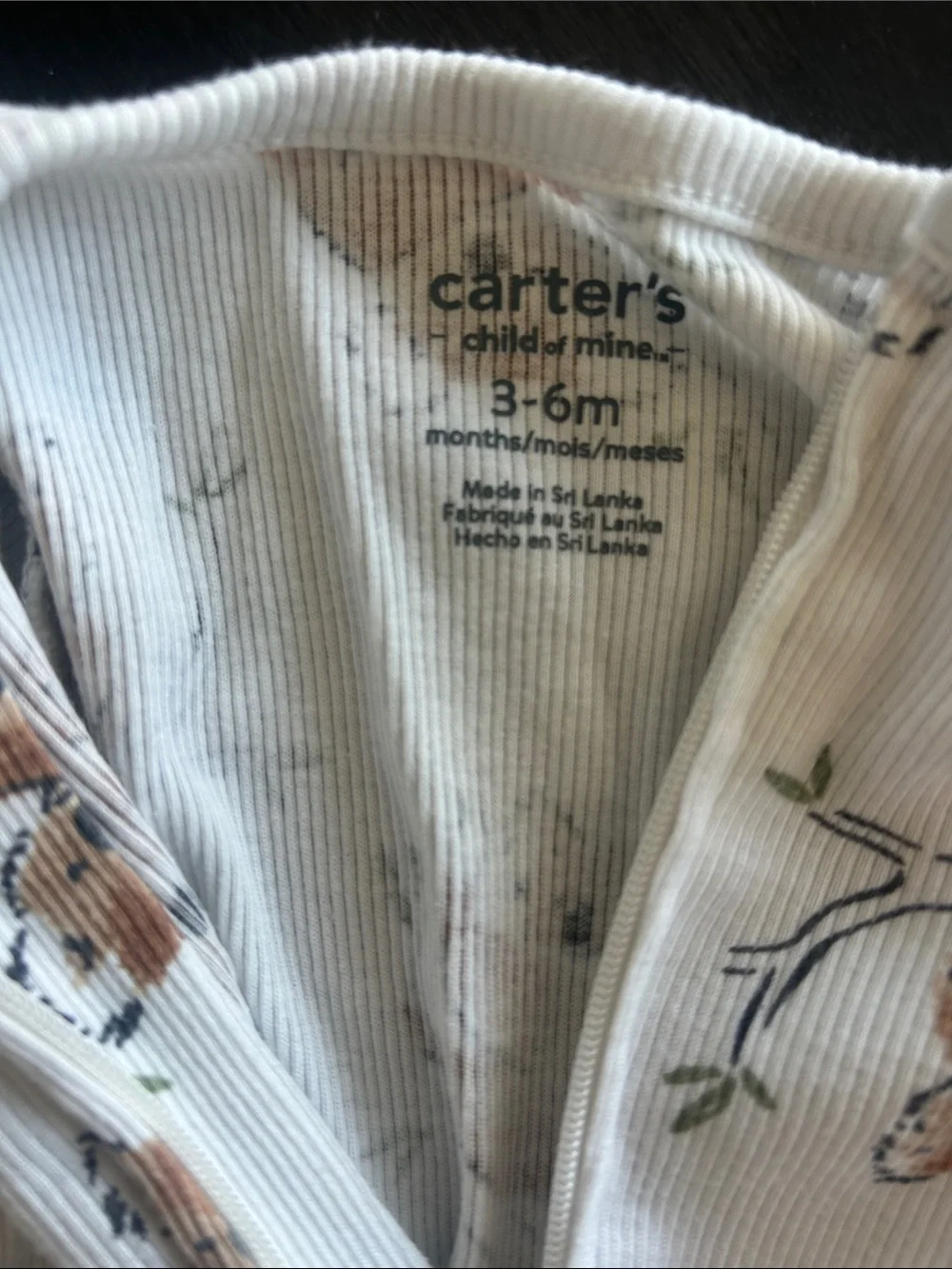 Carter's Cream & Brown Koala Print Footed One-Piece